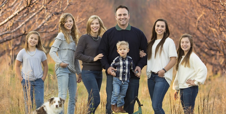 Mobile Banner, Dothan AL Dentist Nathan Pfister with his Family